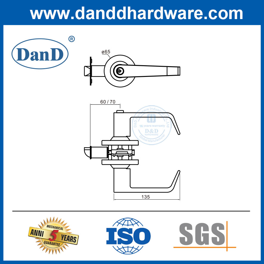 Home Locksets Black Rohrhebel Schloss Außerhalb der Türschlösser-Locksets-DDLK023