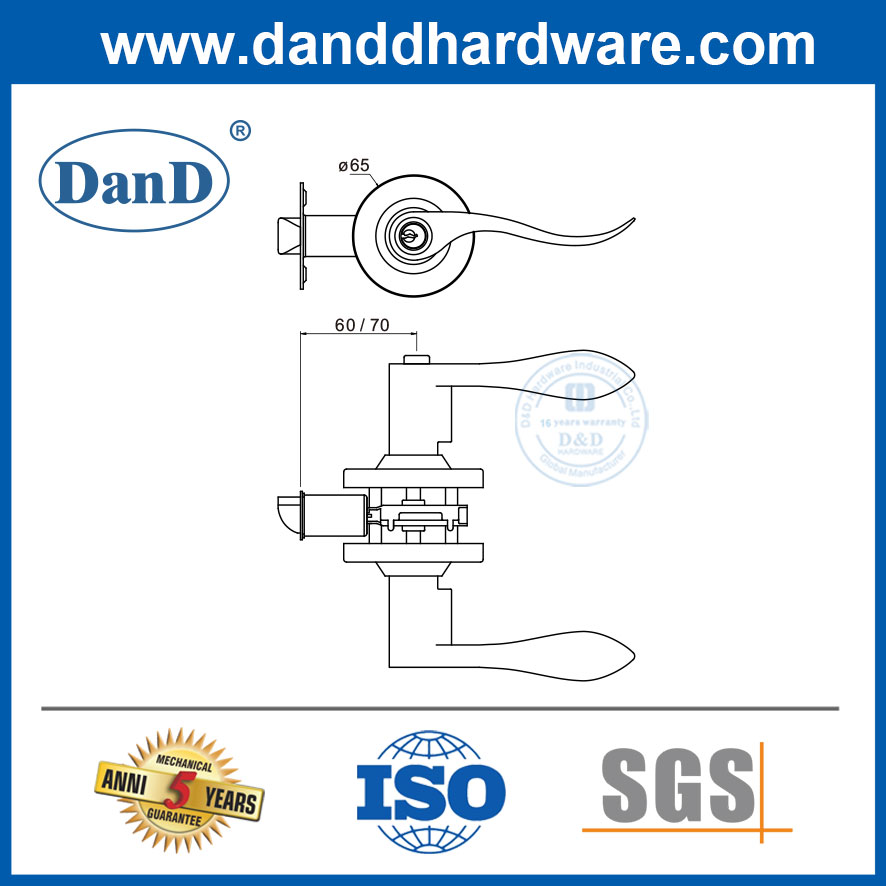 Security Lockset Matte Black Standard Duty Lever Lockset Hardware-DDLK024