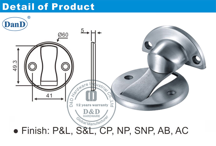 Versteckte T&uuml;rstopp-D- und D-Hardware