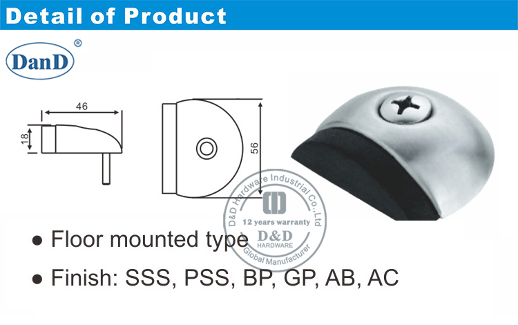 Bodent&uuml;r Stopp-D- und D-Hardware