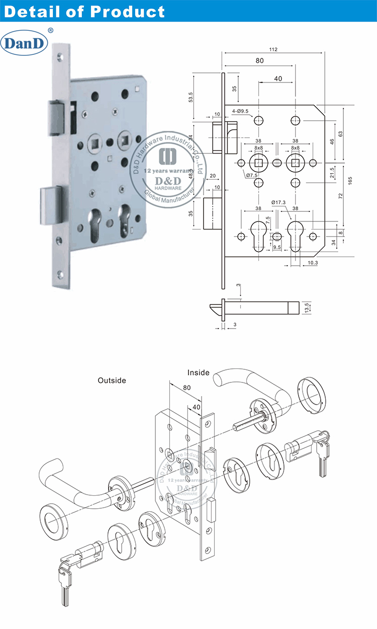 R&ouml;ntgenschloss-D- und D-Hardware