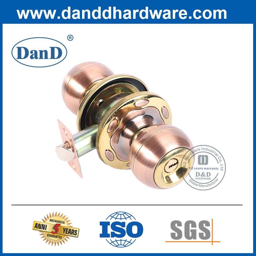 Silberne Zinklegierung Innentürknöpfe mit Schlüsselschloss-DDLK045