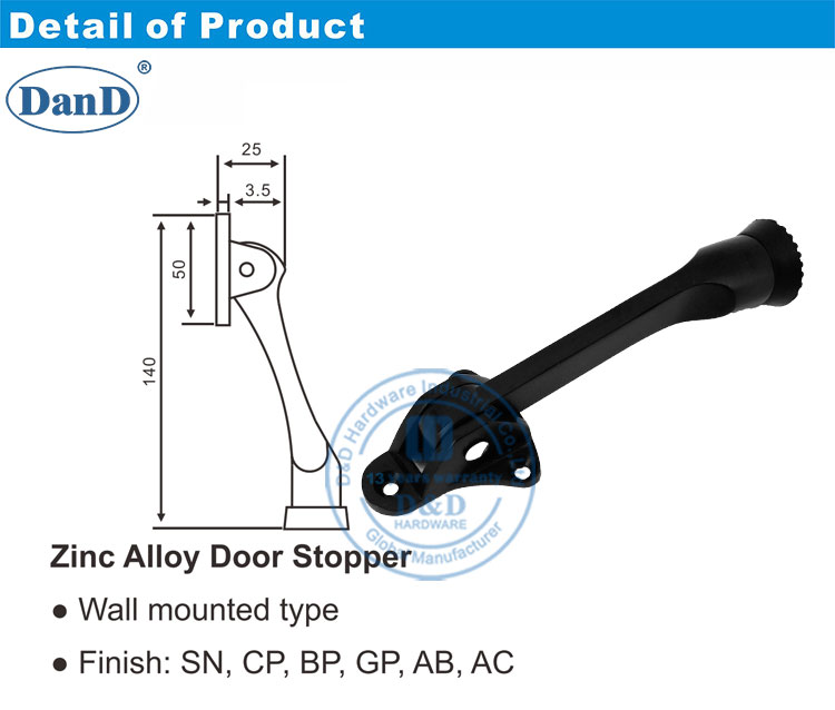 Matt Black Door Stop