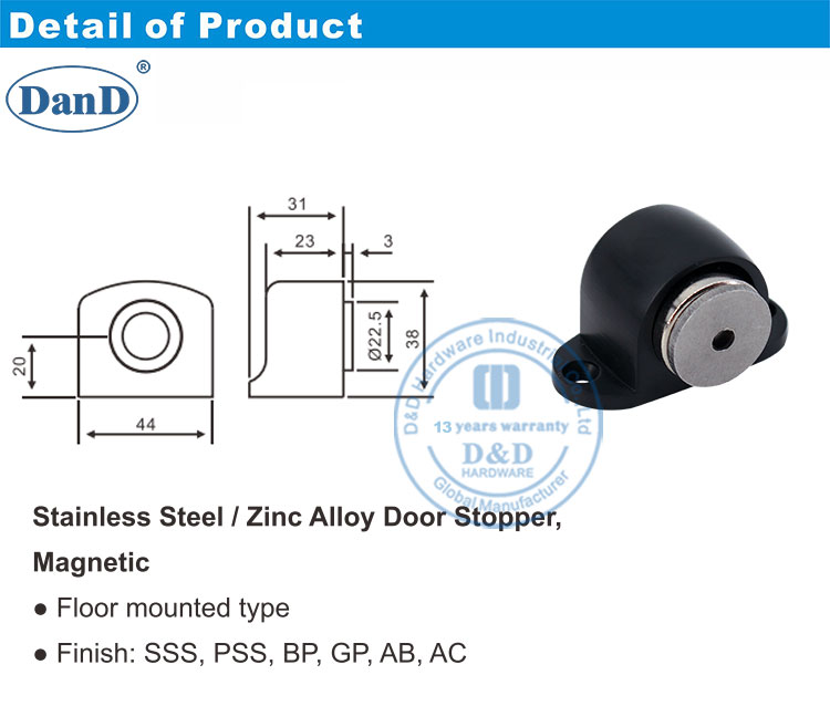 Schwarze T&uuml;rstopp