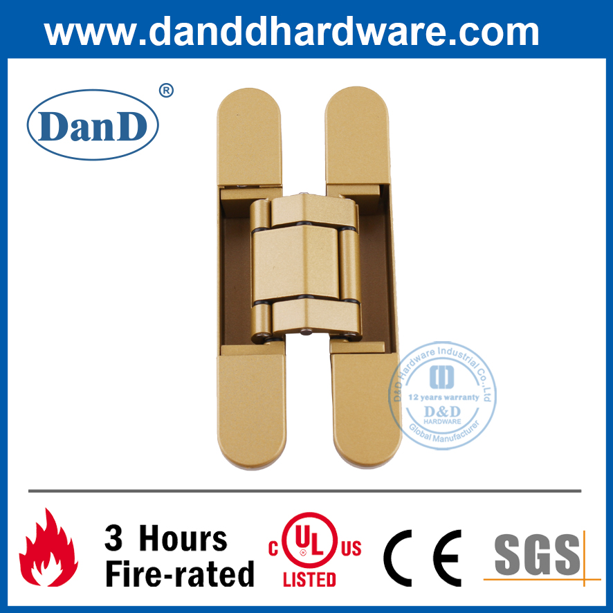 Goldene versteckte Tür der Zink-Legierung 3D für hölzerne Tür-DDCH008-G80