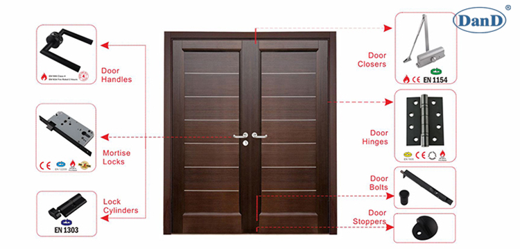 Schwarze T&uuml;rhardware-D- und D-Hardware