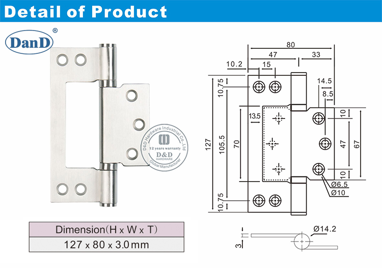 Edelstahl Holzb&ouml;sch-Scharnier-D und D-Hardware
