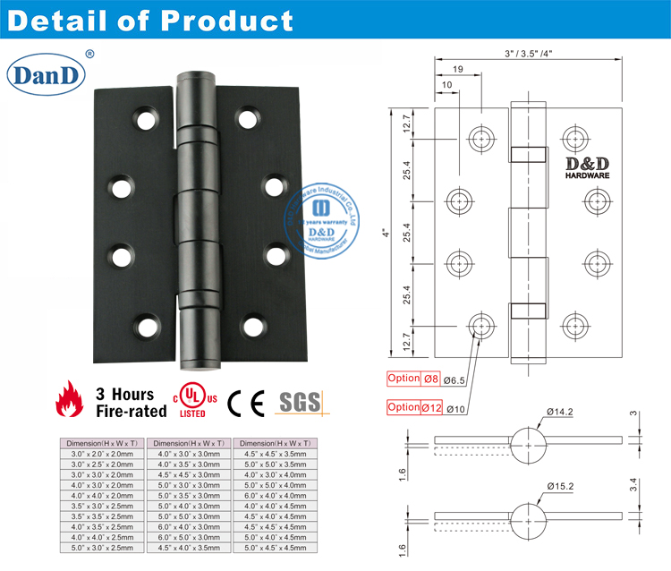 Schwarze T&uuml;rscharnier-D und D-Hardware