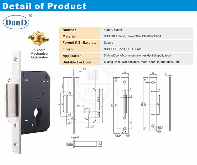 Schiebet&uuml;r Doppelhaken Body-D und D-Hardware