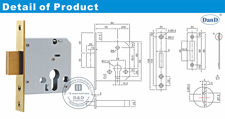 T&uuml;rschloss Body-D und D-Hardware