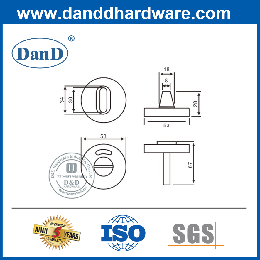 Edelstahl-ThaiDramm und Freigabe mit Indikator für Waschraum-DDik001