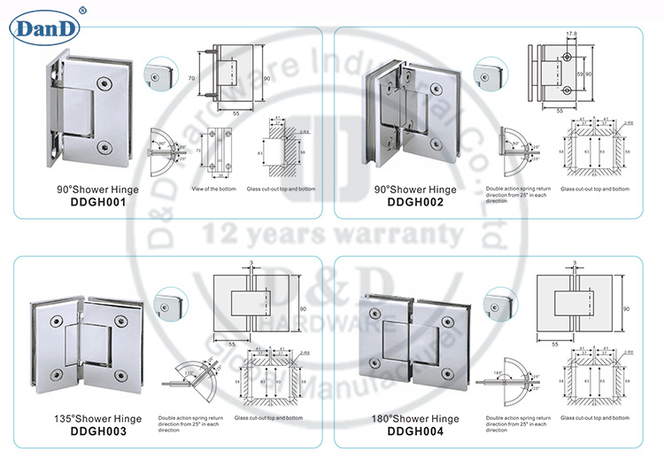 Scharnier-D- und D-Hardware f&uuml;r Duschscharnier-D und D
