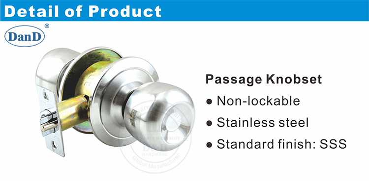 Edelstahl-Eingang-Lockset-D und D-Hardware