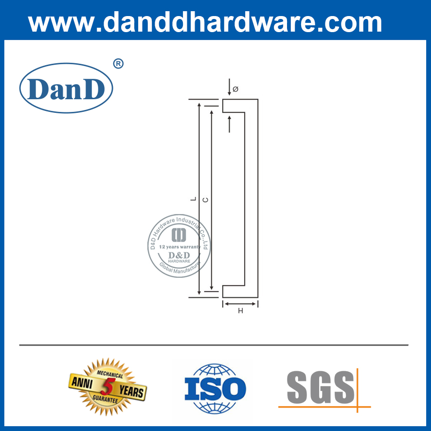 SS304 Moderne Tür für Eisenwaren gewerbliche Tür mit Handladung DDPH030