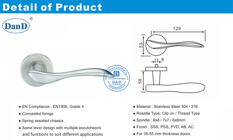 &Auml;u&szlig;ere Durchgangst&uuml;rhebel-D und D-Hardware