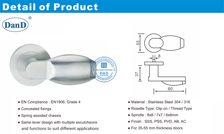 Hebelstil-T&uuml;rgriff-D und D-Hardware