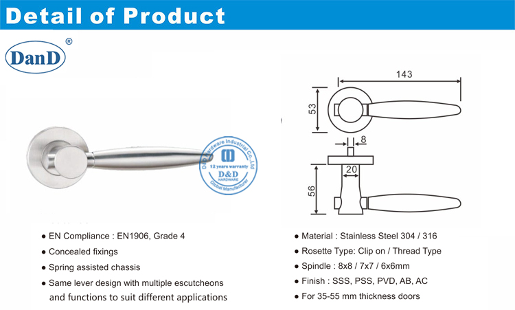 Hebel-T&uuml;rgriffe Exterior-D und D-Hardware