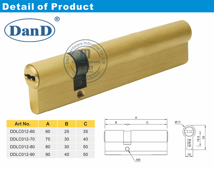 Offset-Doppelzylinder-Lock-D und D-Hardware