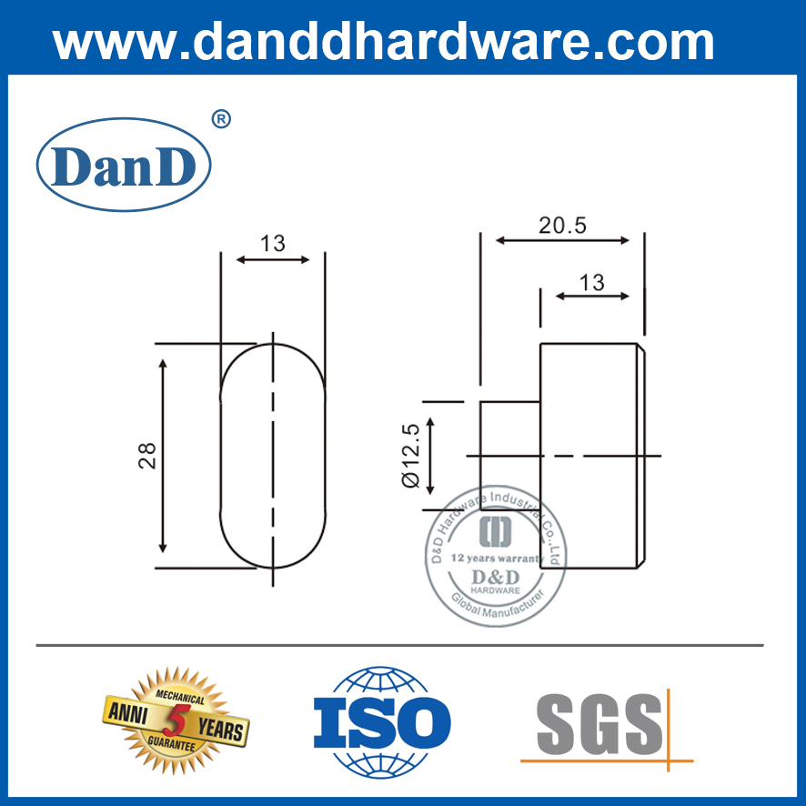 Soild Messingschloss Zylinder Daumen Turn-DDCT004
