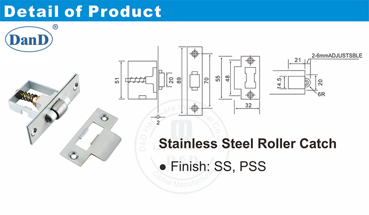 Federgeladene einstellbare Roller Catch-D und D-Hardware