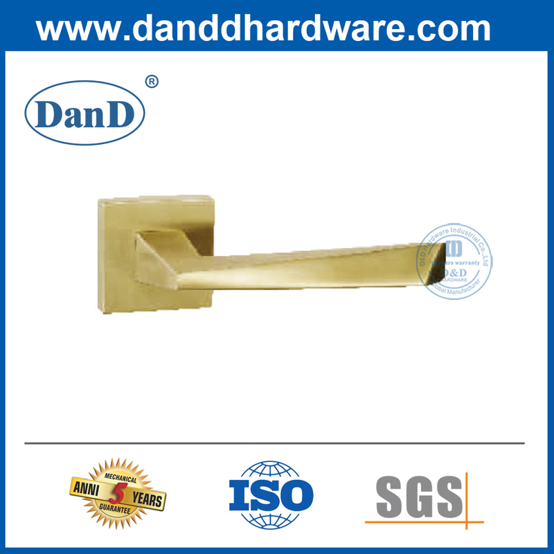 Moderner solider Hebelgriff Edelstahl quadratische Goldtür Eingangshandle-DDSH056