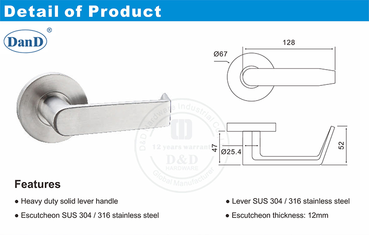 Dauerhafter Holzt&uuml;rgriff-D und D-Hardware