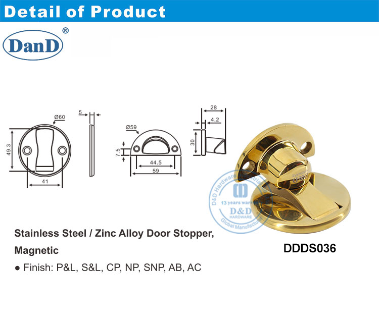 Polierte Messingent&uuml;r stoppt