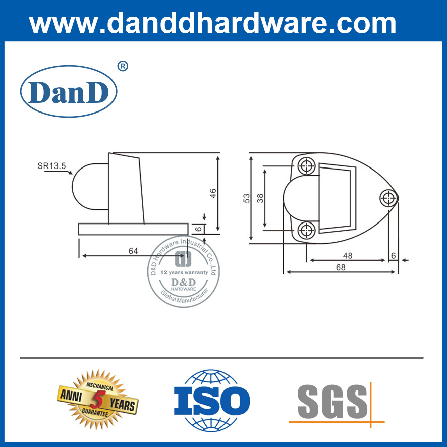 Sicherung der Zinklegierung starker Türhalter für hölzernen Tür-DDDs029-B