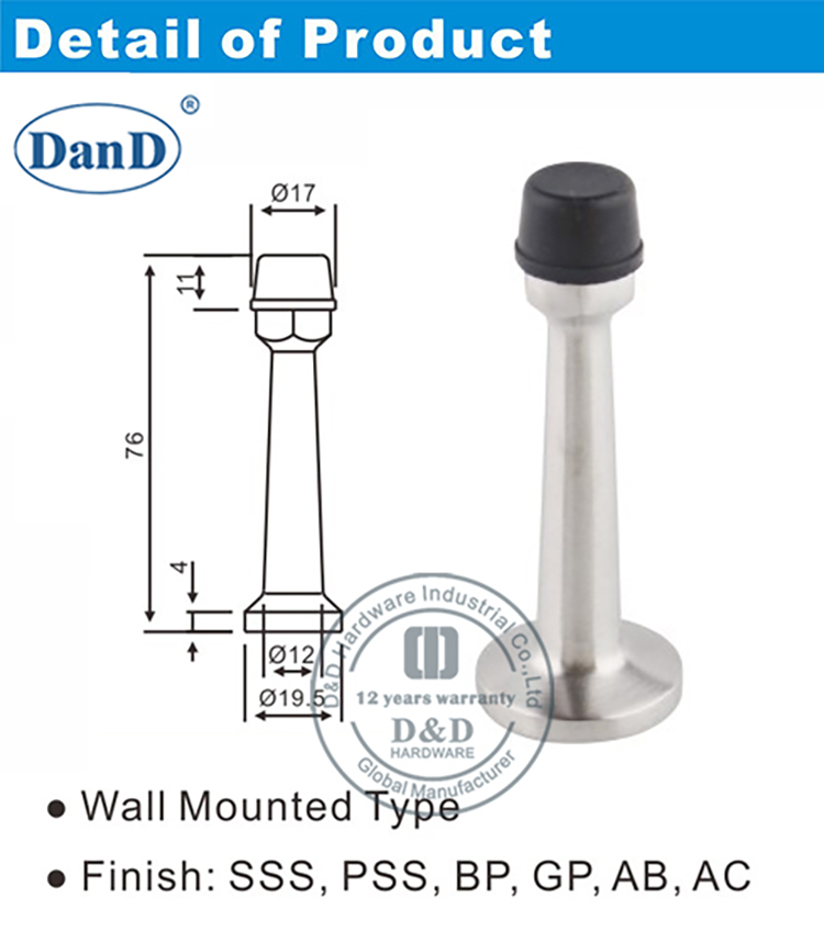 Dekorative T&uuml;rstopper-D- und D-Hardware