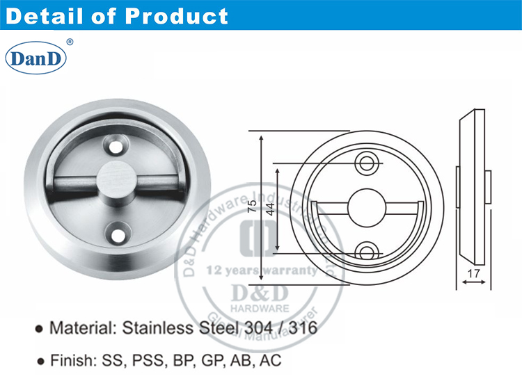 Ring Flush Pull-D und D Hardware