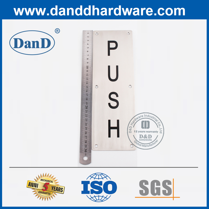 Edelstahl-Wand-montierter quadratischer Typ Push-Platte-DDSP004