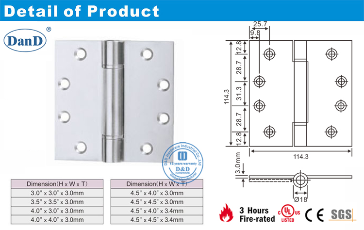 Federgeladene T&uuml;rscharnier-D und D-Hardware