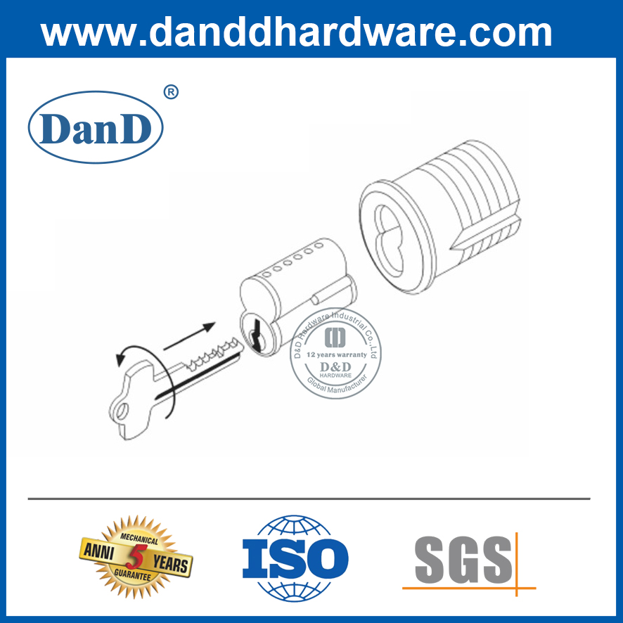 Amercian Style Messing 6 Pin austauschbarer Kernzylinder-DDLC013 
