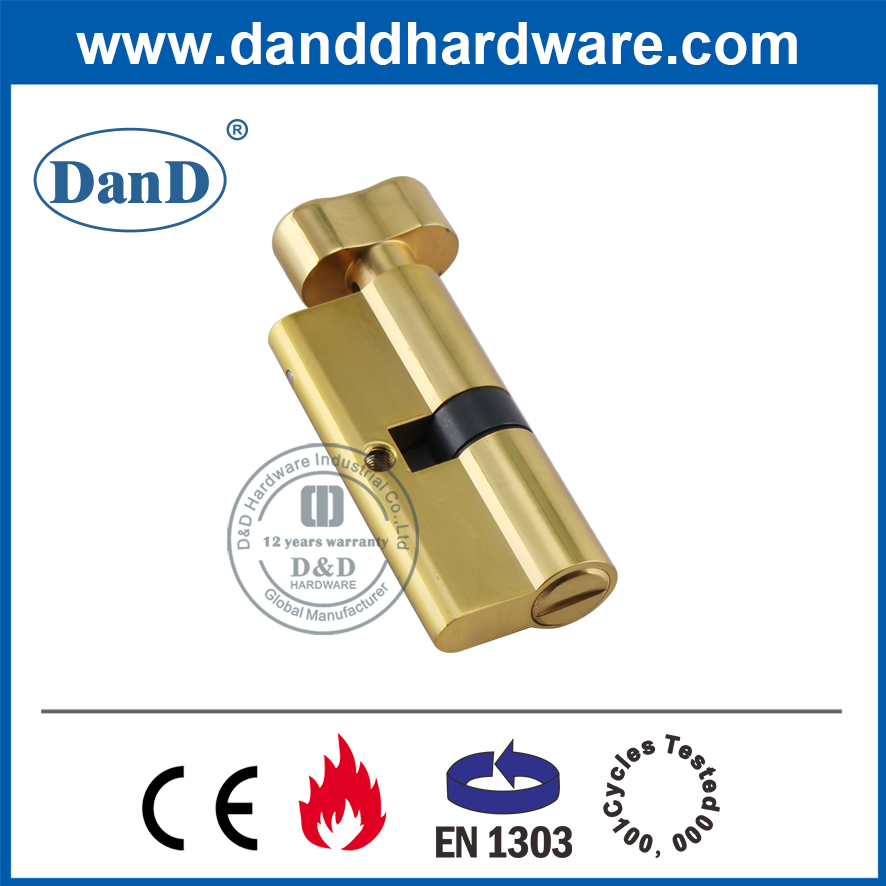 Europäische Polierte Messingbadezimmerschlosszylinder mit Thumbturn-DDLC007
