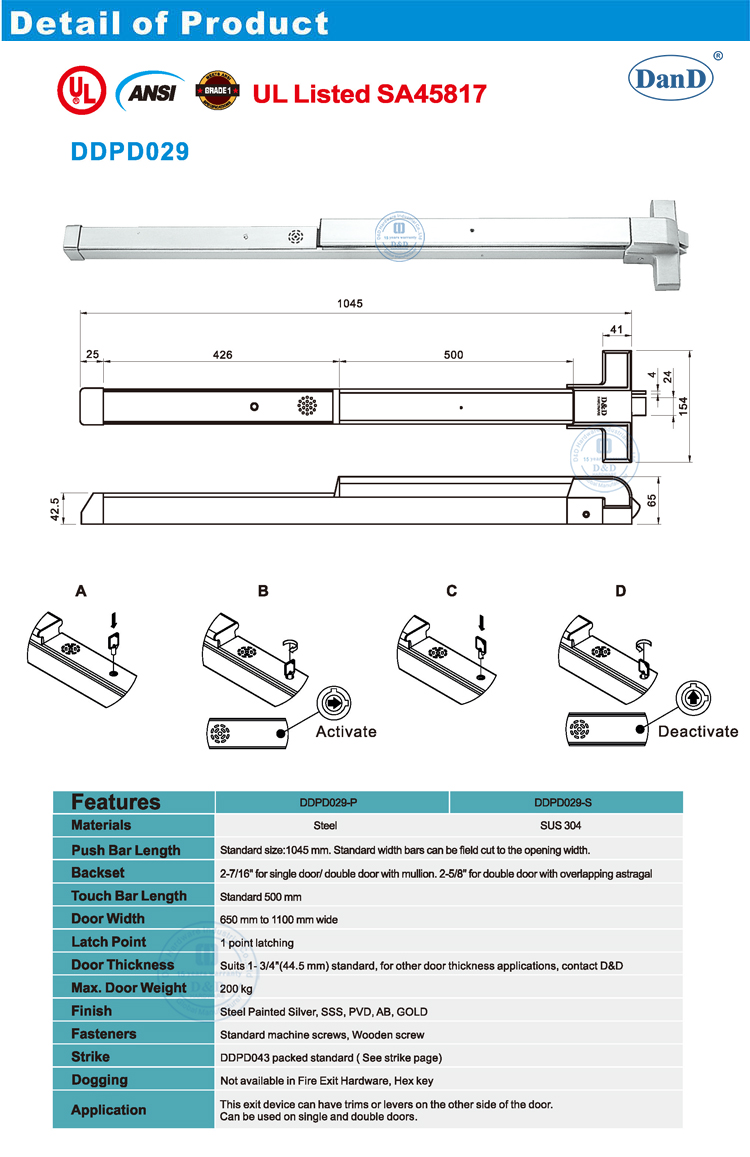 Panikausgangsger&auml;t mit Alarm
