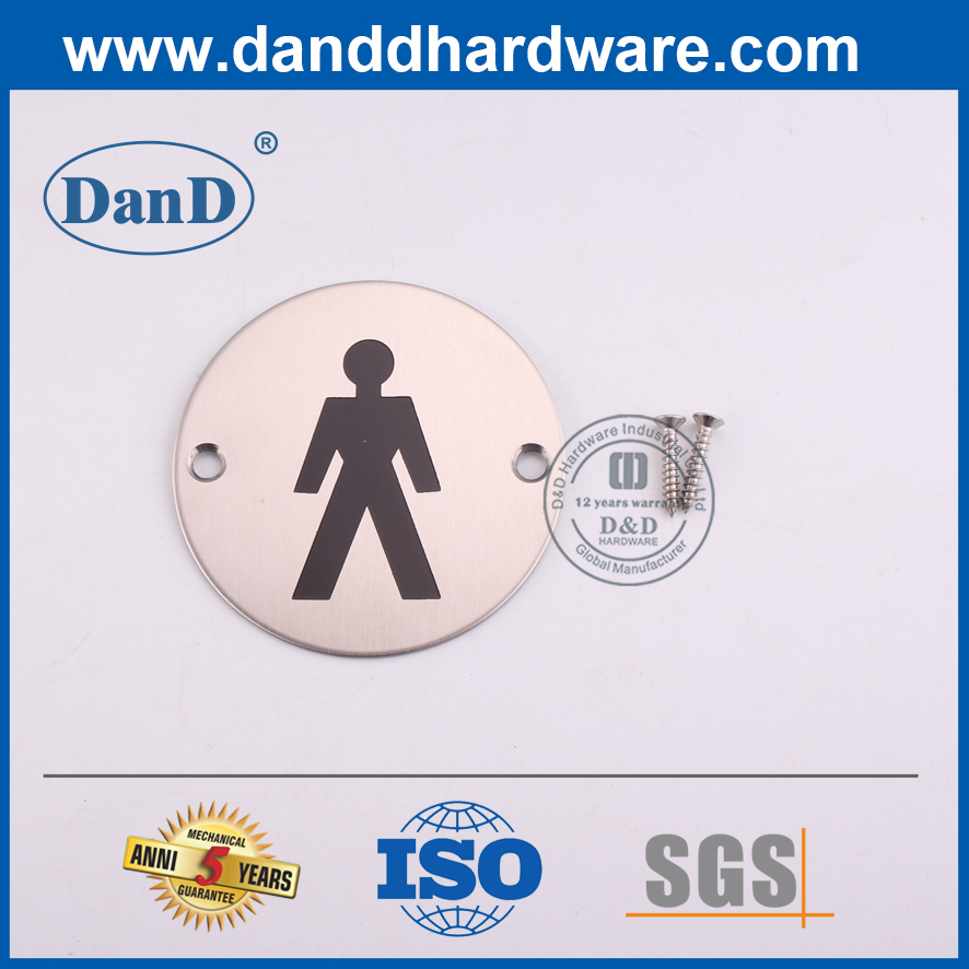 Heißer Verkauf Edelstahl männliche Toilettenschildplatte für Hotel-DDSP001