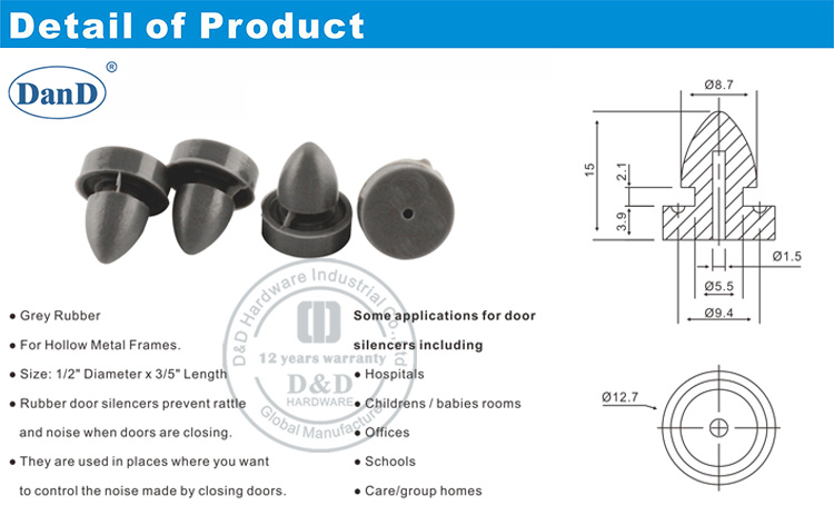 Gummi-T&uuml;rschalld&auml;mpfer-D und D-Hardware