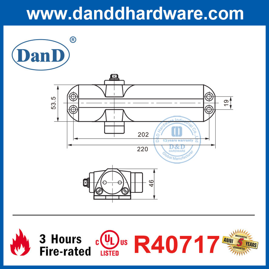 Leichte hydraulische automatische Innentür näher mit UL Listed-DDDC012