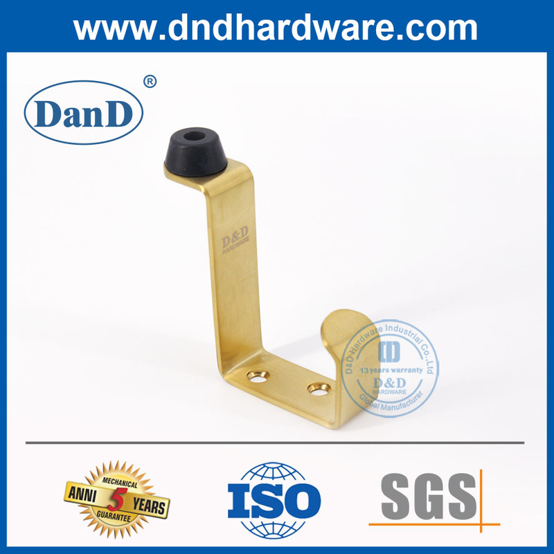 Türstopper Sicherheit Golden Edelstahl Satin Messing Tür Stopp mit Hook-DDDS024