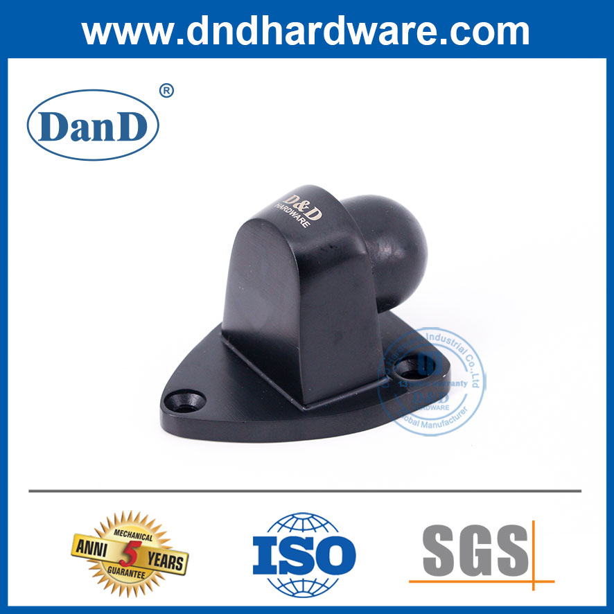Edelstahl moderner Gummi-Türstopper Zinklegierung mattes schwarzer Tür Stopp-DDDS029-B