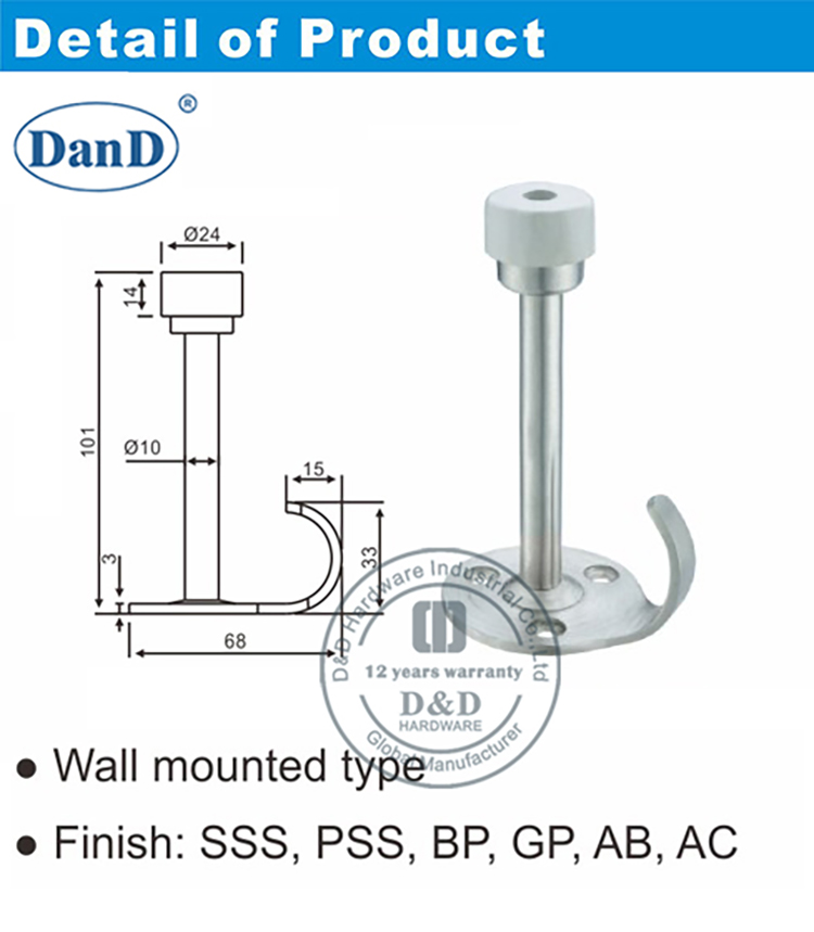T&uuml;rstopper-Typen-D- und D-Hardware