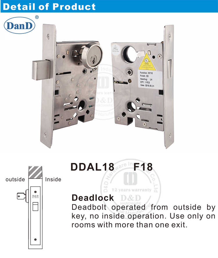 F18-Ansi-Totor-T&uuml;r-Lock-D- und D-Hardware
