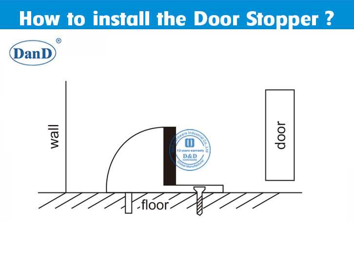 Halbmondboden montierter T&uuml;rstopp-D- und D-Hardware