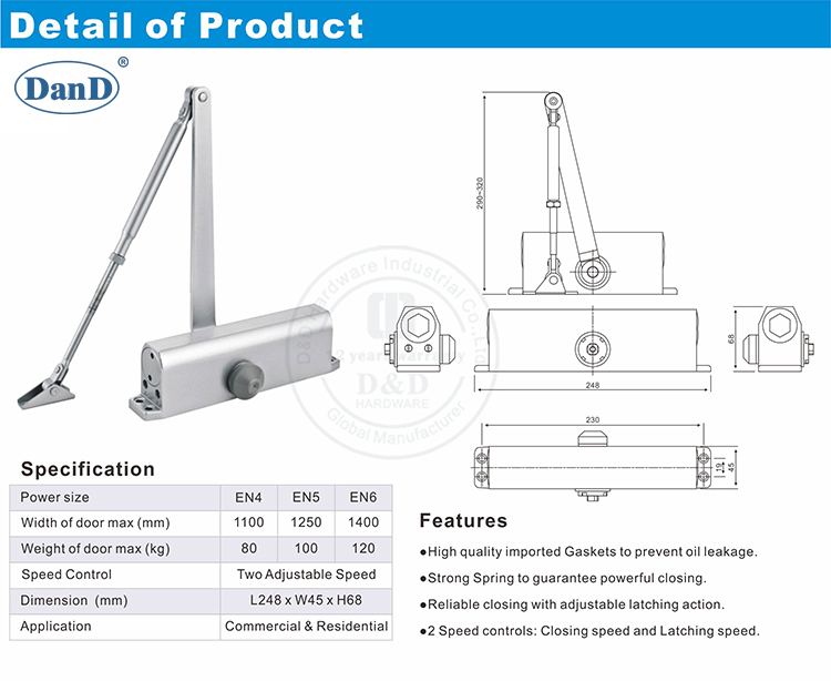 Heavy Duty Door Close-D und D Hardware