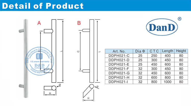 Edelstahl-T&uuml;r-Zug-Griffe-D &nbsp; und <brbr> d &nbsp; Hardware