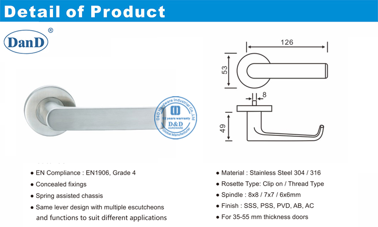 Push-Hebel-Griff-D und D-Hardware