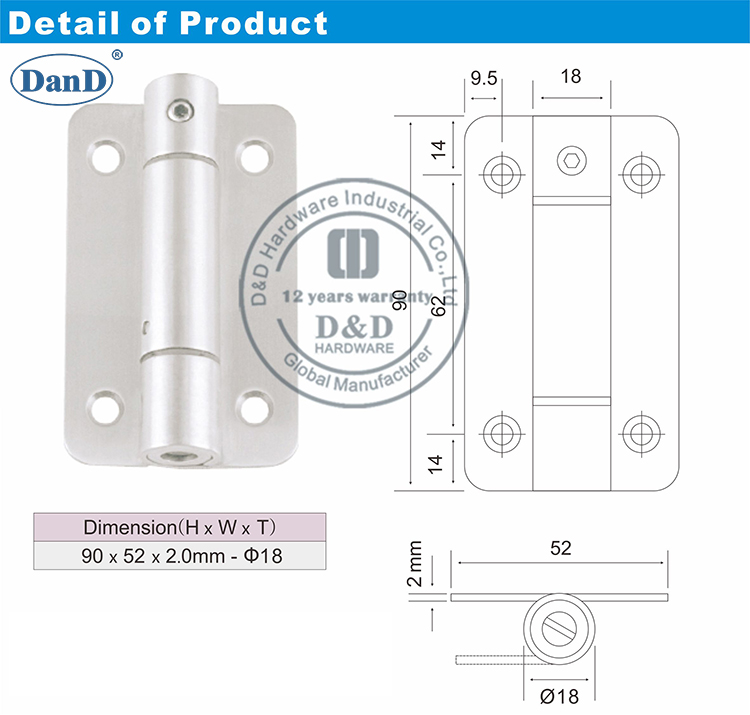 SS Single Action-Scharnier-D und D-Hardware