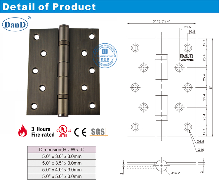 Antiker Messingholzt&uuml;r-Scharnier-D und D-Hardware