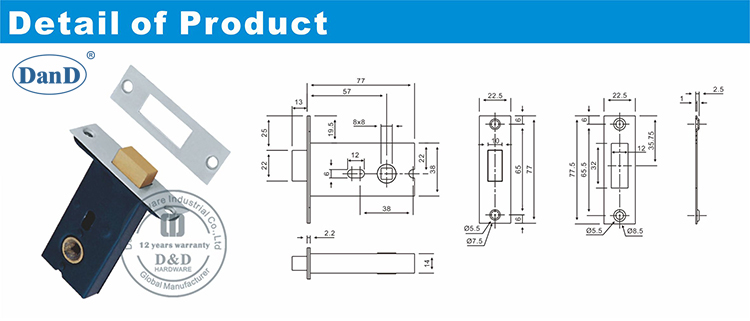 Metallt&uuml;r WC-Deadbolt-D und D Hardware