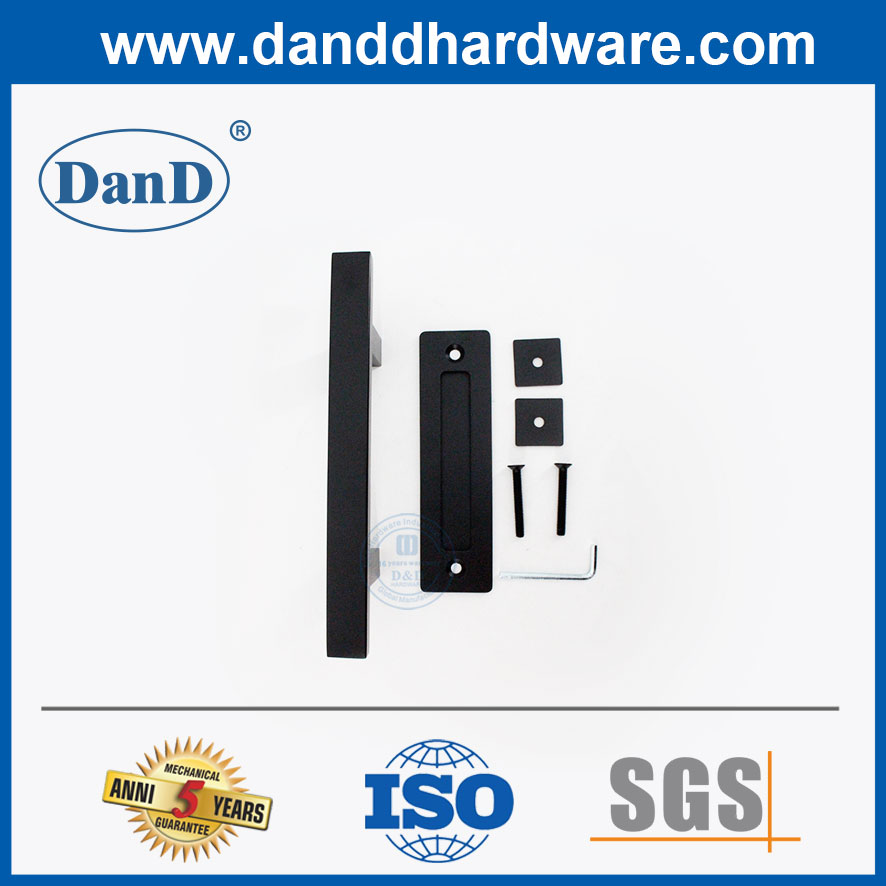 Scheunentür Flush Griff quadratischer Röhrchen Edelstahl Schwarzer Scheunentürgriff-DDBD103